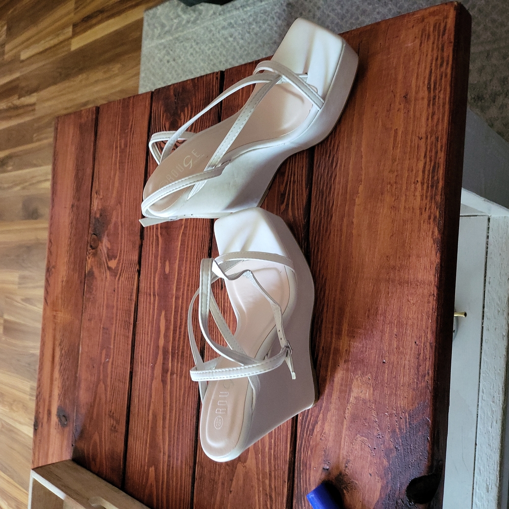 Ankle strap wedges, brand new